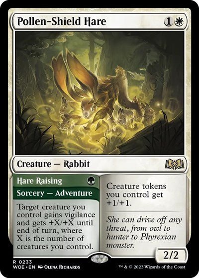 Pollen - Shield Hare (Wilds of Eldraine) Near Mint Foil - Nick Nack's Full Frontal Attack