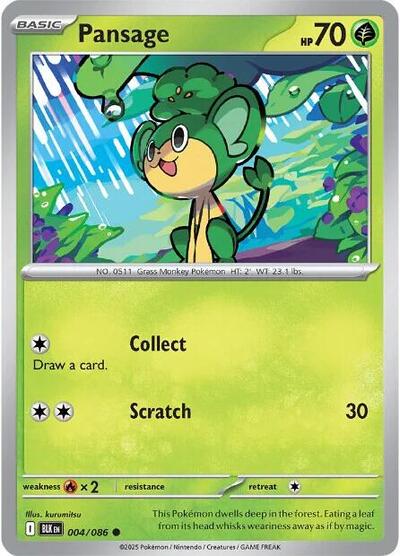Pansage (SV: Black Bolt) Near Mint Reverse Holofoil - Nick Nack's Full Frontal Attack