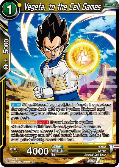 Vegeta, to the Cell Games (Ultimate Advent) Near Mint