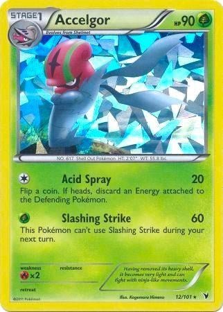 Accelgor - 12/101 (Cracked Ice Holo) (Deck Exclusives) Medium Play Holofoil - Nick Nack's Full Frontal Attack