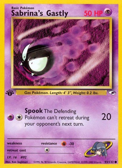 Sabrina's Gastly (Gym Heroes) Light Play Unlimited - Nick Nack's Full Frontal Attack