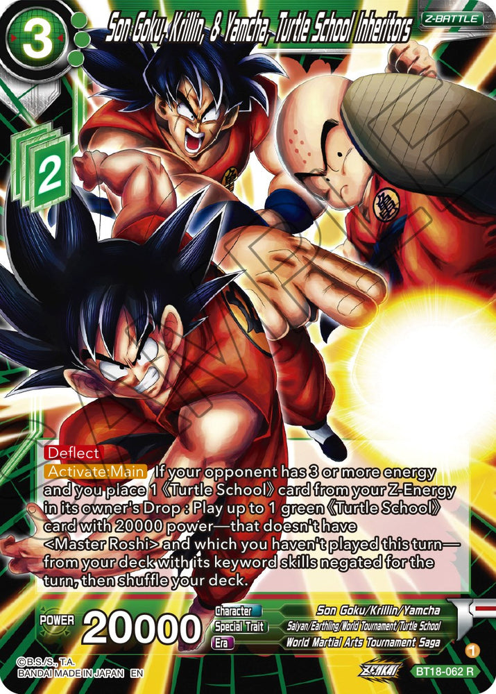 Son Goku, Krillin et Yamcha, héritiers de l'école des tortues (BT18-062) [Dawn of the Z-Legends] 