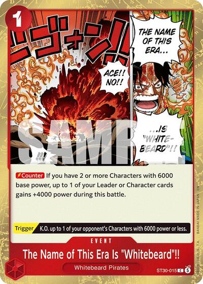 The Name of This Era Is Whitebeard!! (Starter Deck EX: Luffy & Ace) Near Mint