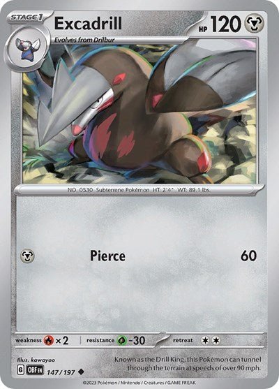 Excadrill (Scarlet and Violet: Obsidian Flames) Near Mint - Nick Nack's Full Frontal Attack