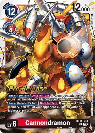 Cannondramon (Exceed Apocalypse Pre - Release Cards) Near Mint Foil - Nick Nack's Full Frontal Attack
