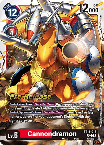 Cannondramon (Exceed Apocalypse Pre-Release Cards) Near Mint Foil