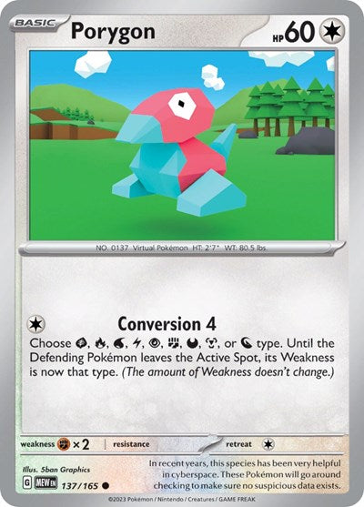 Porygon (Scarlet and Violet: 151) Near Mint Reverse Holofoil