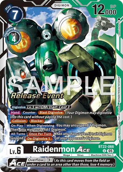 Raidenmon ACE (Cyber Eden Release Event Cards) Near Mint