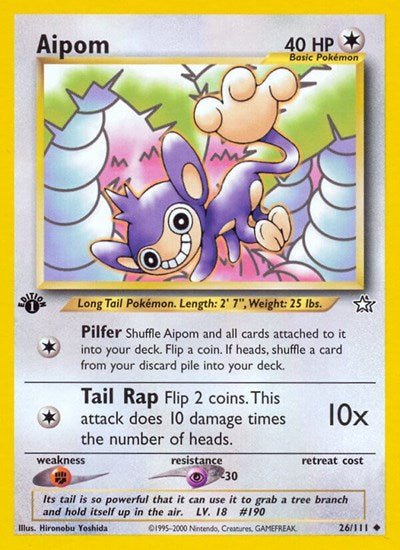 Aipom (Neo Genesis) Light Play Unlimited - Nick Nack's Full Frontal Attack