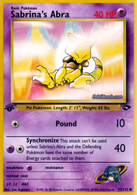 Sabrina's Abra (Gym Challenge) Light Play 1st Edition
