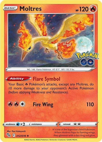 Moltres (Pokemon GO) Near Mint Holofoil - Nick Nack's Full Frontal Attack