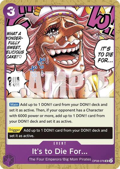 It's to Die For (Two Legends) Near Mint - Nick Nack's Full Frontal Attack