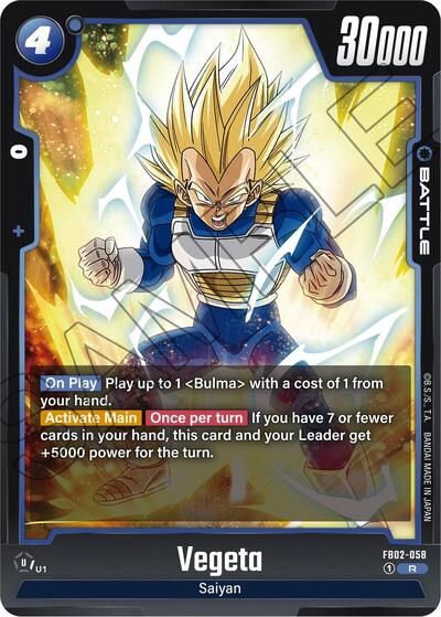 Vegeta FB02-058 (Blazing Aura) Near Mint Holofoil
