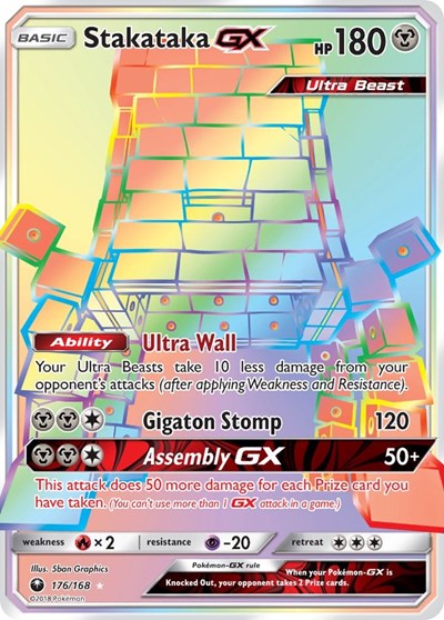 Stakataka GX (Secret) (SM - Celestial Storm) Near Mint Holofoil