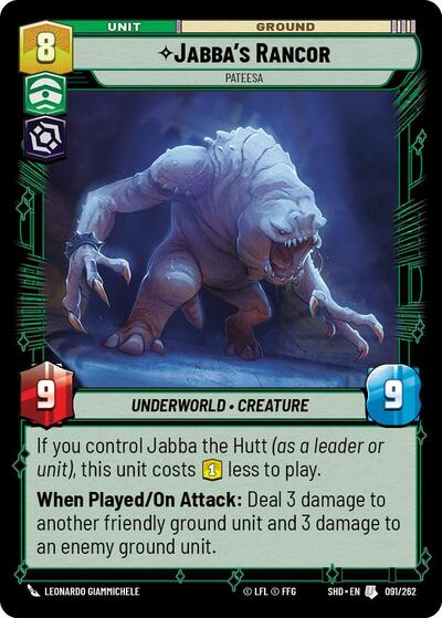 Jabba's Rancor Pateesa (Shadows of the Galaxy) Near Mint Foil - Nick Nack's Full Frontal Attack