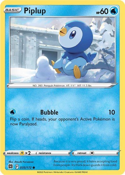 Piplup (SWSH09: Brilliant Stars) Near Mint - Nick Nack's Full Frontal Attack