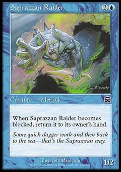 Saprazzan Raider (Mercadian Masques) Light Play Foil - Nick Nack's Full Frontal Attack