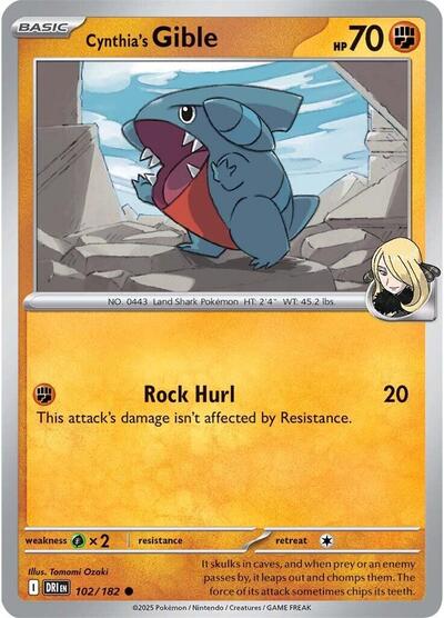 Cynthia's Gible (SV10: Destined Rivals) Near Mint - Nick Nack's Full Frontal Attack