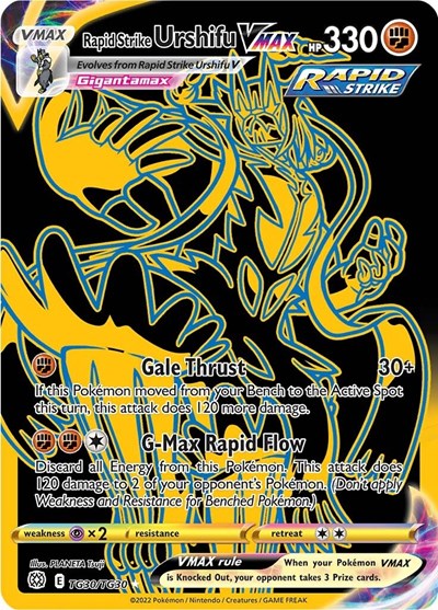 Rapid Strike Urshifu VMAX (Secret) (SWSH09: Brilliant Stars Trainer Gallery) Medium Play Holofoil