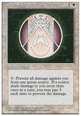 Circle of Protection: Green (4th Edition) Light Play - Nick Nack's Full Frontal Attack