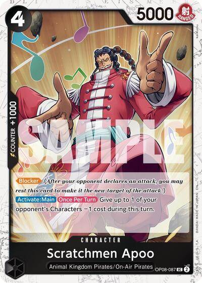 Scratchmen Apoo OP08 - 087 (Pirate Foil) (Premium Booster - The Best - Vol. 2) Near Mint Foil - Nick Nack's Full Frontal Attack