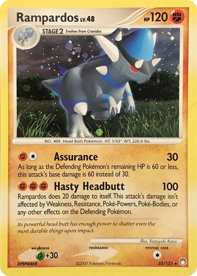 Rampardos - 33/123 (Cosmos Holo) (Deck Exclusives) Damaged / Poor Holofoil