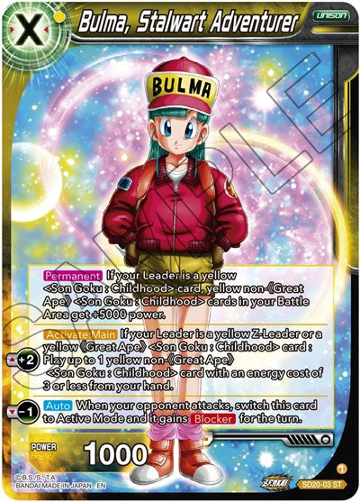 Bulma, Stalwart Adventurer (Dawn of the Z-Legends) Near Mint Foil