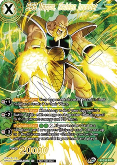 SS3 Nappa, Golden Invader (estampado en oro) (P-339) [Promociones de presentación de Saiyan Showdown] 