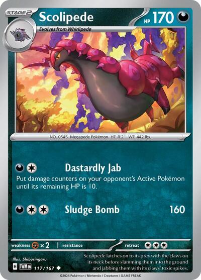 Scolipede (SV06: Twilight Masquerade) Near Mint Reverse Holofoil - Nick Nack's Full Frontal Attack
