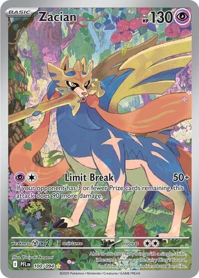 Zacian - 100 (ME02: Phantasmal Flames) Near Mint Holofoil