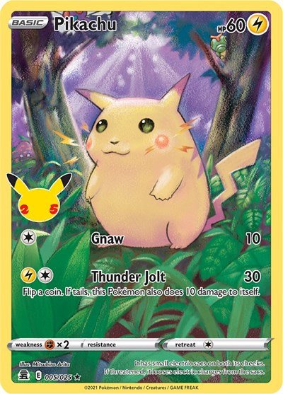 Pikachu (Celebrations) Medium Play Holofoil - Nick Nack's Full Frontal Attack