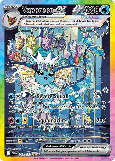 Vaporeon ex - 149 (SV: Prismatic Evolutions) Near Mint Holofoil