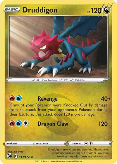 Druddigon (SWSH09: Brilliant Stars) Near Mint - Nick Nack's Full Frontal Attack