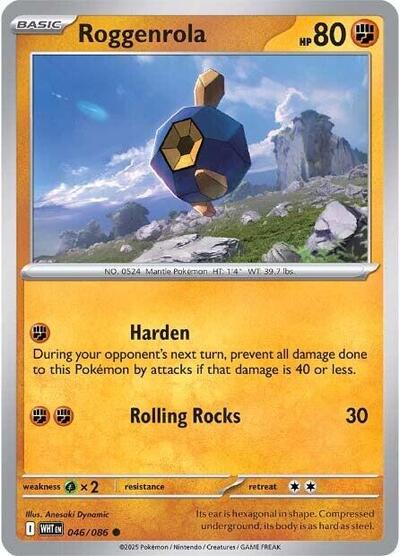 Roggenrola (SV: White Flare) Near Mint Reverse Holofoil - Nick Nack's Full Frontal Attack