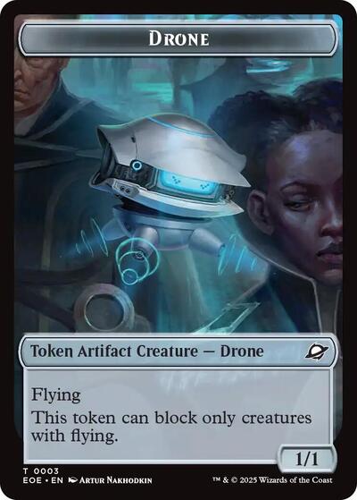 Drone / Lander (0006) Doubled - Sided Token (Edge of Eternities) Near Mint - Nick Nack's Full Frontal Attack