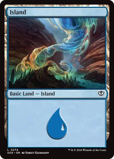 Island (0274) (Secrets of Strixhaven) Near Mint Foil - Nick Nack's Full Frontal Attack