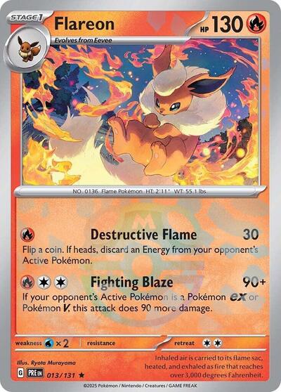 Flareon (Master Ball Pattern) (SV: Prismatic Evolutions) Near Mint Holofoil