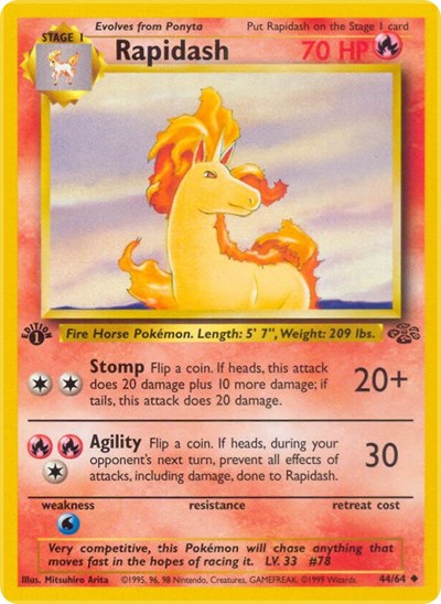Rapidash (Jungle) Light Play 1st Edition