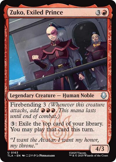 Zuko, Exiled Prince (Avatar: The Last Airbender) Near Mint - Nick Nack's Full Frontal Attack