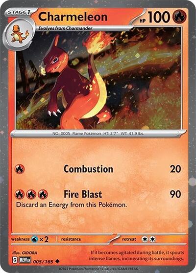 Charmeleon - 005/165 (Cosmos Holo) (SV: Scarlet & Violet Promo Cards) Near Mint Holofoil - Nick Nack's Full Frontal Attack