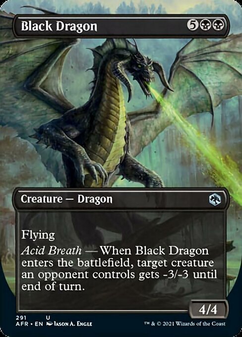 Black Dragon (Borderless) (Adventures in the Forgotten Realms) Near Mint - Nick Nack's Full Frontal Attack