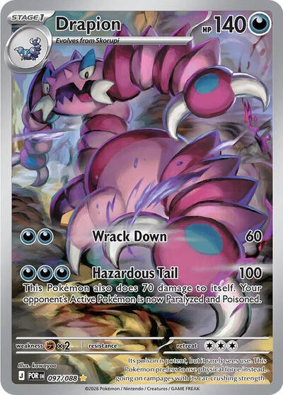 Drapion - 097 (ME03: Perfect Order) Near Mint Holofoil - Nick Nack's Full Frontal Attack