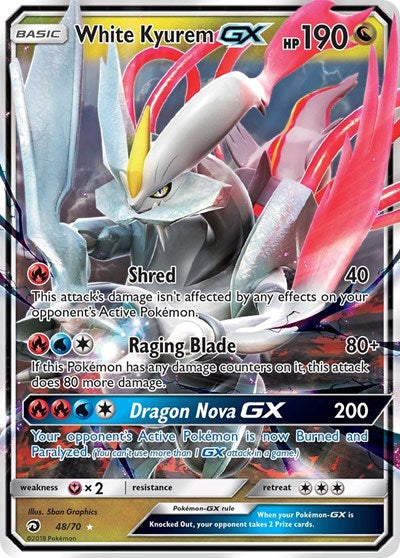 White Kyurem GX (Dragon Majesty) Near Mint Holofoil