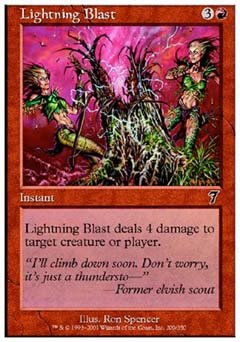 Lightning Blast (7th Edition) Light Play Foil - Nick Nack's Full Frontal Attack
