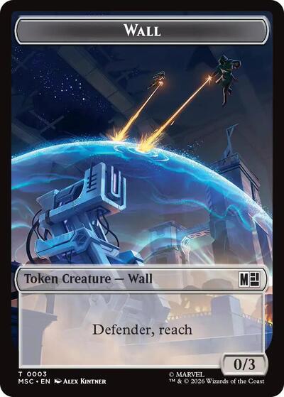 Wall / Council of Reeds Double-Sided Token (Commander: Marvel Super Heroes) Near Mint Foil - Nick Nack's Full Frontal Attack