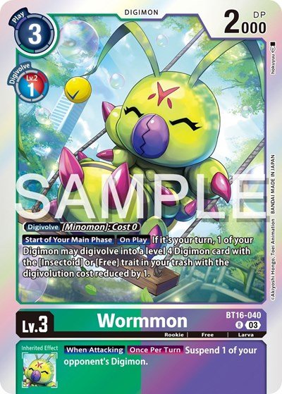 Wormmon (Beginning Observer) Near Mint - Nick Nack's Full Frontal Attack