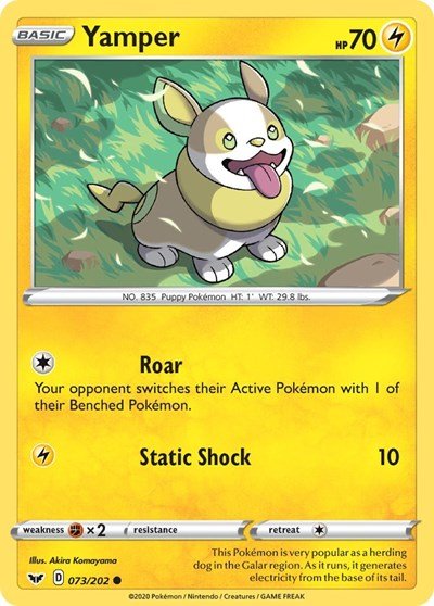 Yamper (073) (SWSH01: Sword & Shield Base Set) Near Mint - Nick Nack's Full Frontal Attack