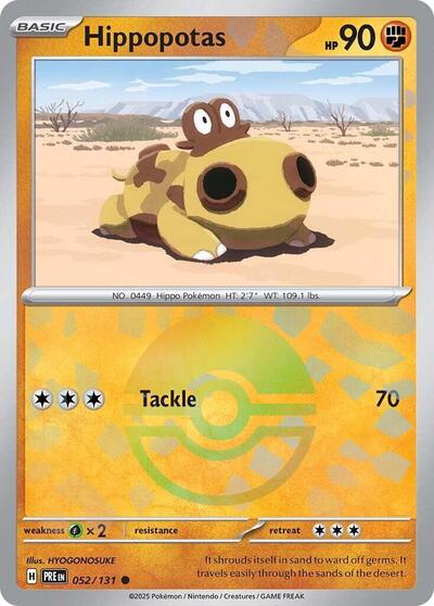Hippopotas (Poke Ball Pattern) (SV: Prismatic Evolutions) Near Mint Holofoil
