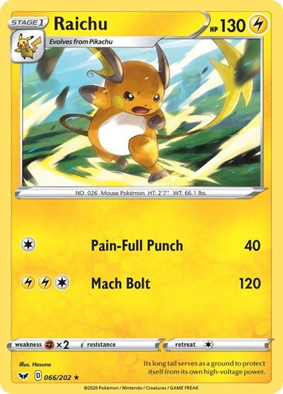 Raichu (SWSH01: Sword & Shield Base Set) Near Mint - Nick Nack's Full Frontal Attack