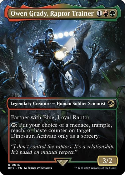 Owen Grady, Raptor Trainer (Borderless) (Universes Beyond: Jurassic World Collection) Heavy Play